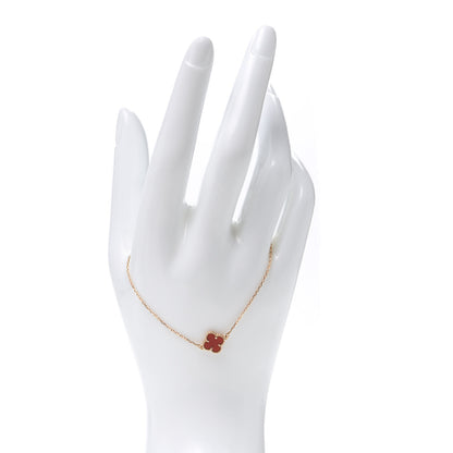 Van Cleef & Arpels 18K Rose Gold Carnelian Sweet Alhambra Bracelet 2 of 8