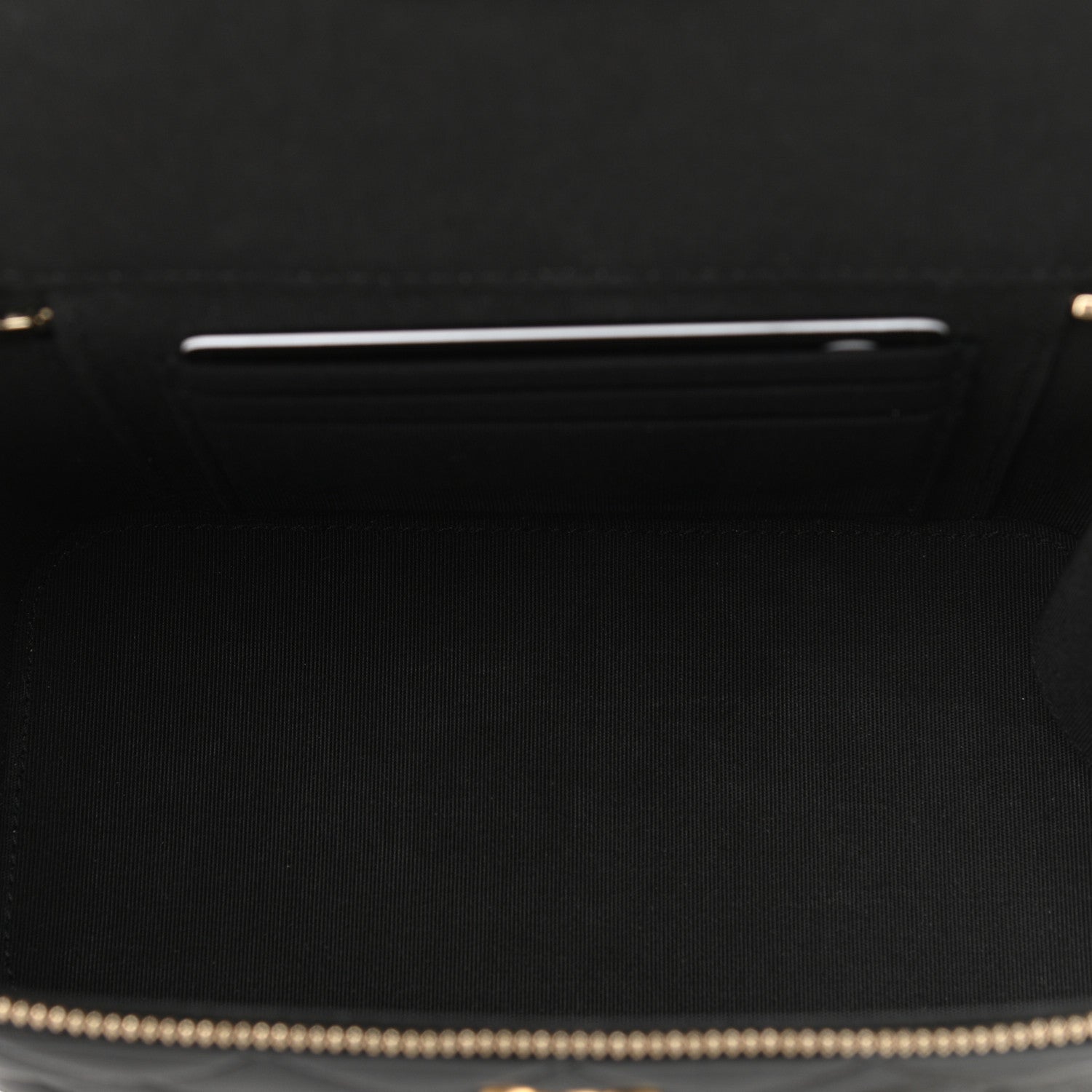 Chanel Lambskin Quilted Small Top Handle Vanity Case With Chain Black 5 of 11
