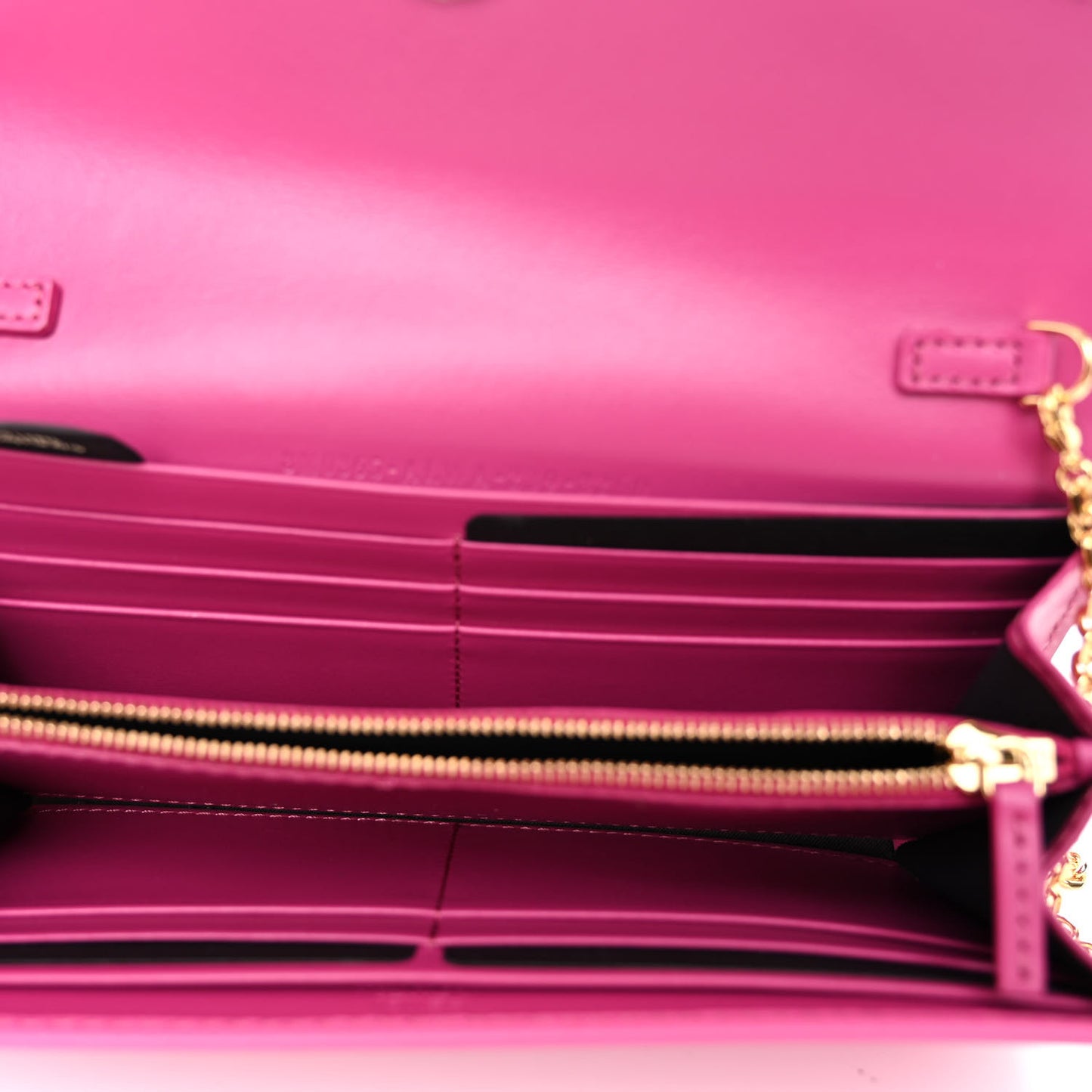 Vitello King Cruise FF Diamonds Continental Envelope Wallet On Chain Geranio Ciclamino Pilar
