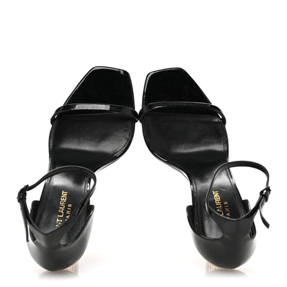 Saint Laurent Patent Calfskin Opyum 110 Sandals 39.5 Black Gold 2 of 8