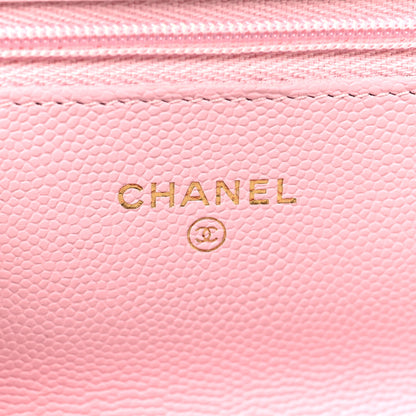 Chanel Caviar Quilted Wallet on Chain WOC Light Pink 6 of 11
