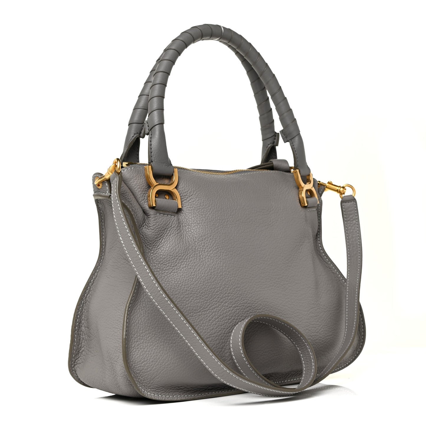 Calfskin Medium Marcie Satchel Cashmere Grey