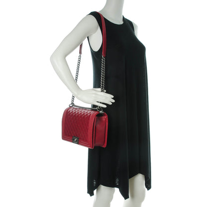 Chanel Caviar Quilted New Medium Boy Flap Dark Red 2 of 8