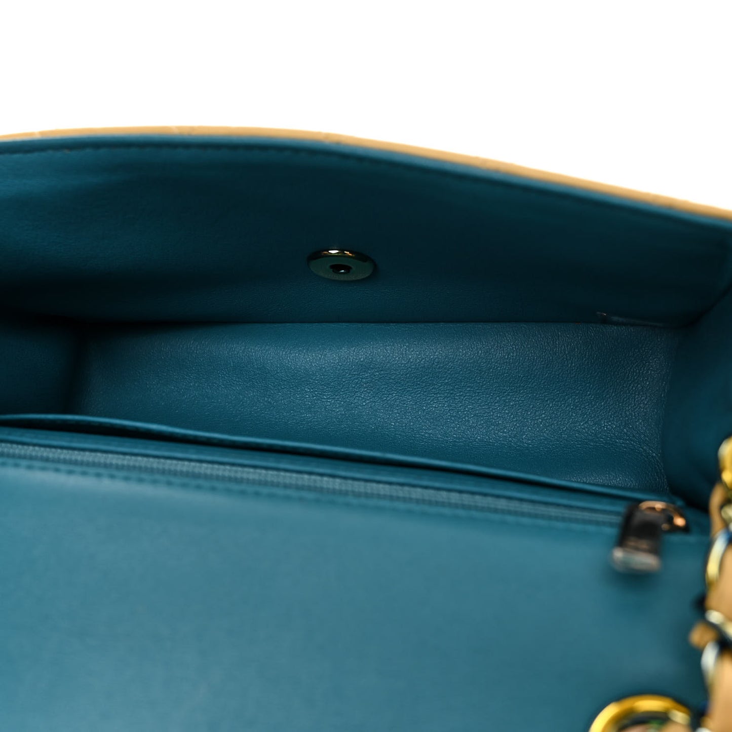 Lambskin Quilted Mini Rectangular Flap Yellow Blue