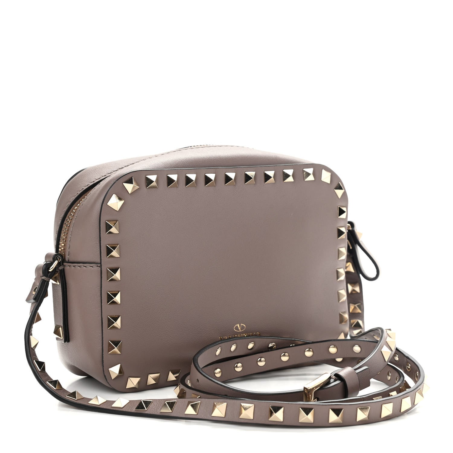Valentino Garavani Calfskin Rockstud Camera Crossbody Bag Poudre 3 of 10