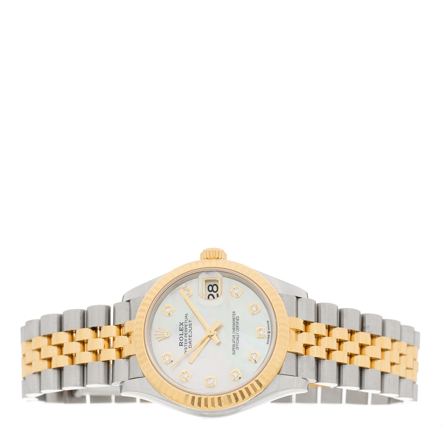 Stainless Steel 18K Yellow Gold Diamond Mother of Pearl 31mm Oyster Perpetual Datejust Watch 278273