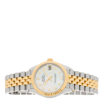Rolex Stainless Steel 18K Yellow Gold Diamond Mother of Pearl 31mm Oyster Perpetual Datejust Watch 278273 2 of 5