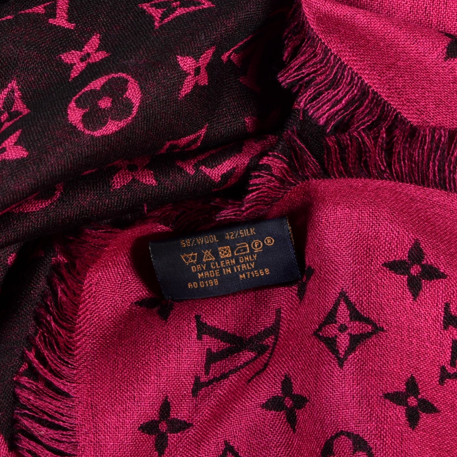 Louis Vuitton Wool Silk So LV Stole Black 4 of 4