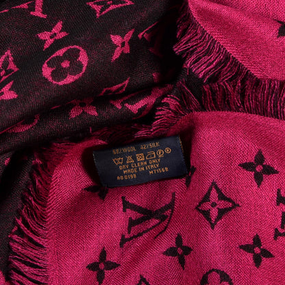 Louis Vuitton Wool Silk So LV Stole Black 4 of 4