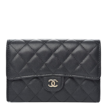 Chanel Caviar Quilted Medium Flap Wallet Black 1 of 9