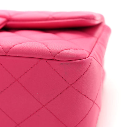 Chanel Lambskin Quilted Mini Rectangular Flap Dark Pink 11 of 11