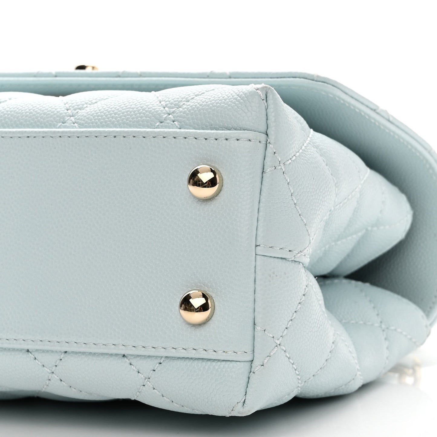 Caviar Quilted Mini Coco Handle Flap Light Blue