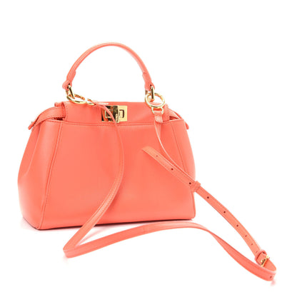 Fendi Nappa Mini Peekaboo Iconic Satchel Azalea 3 of 11