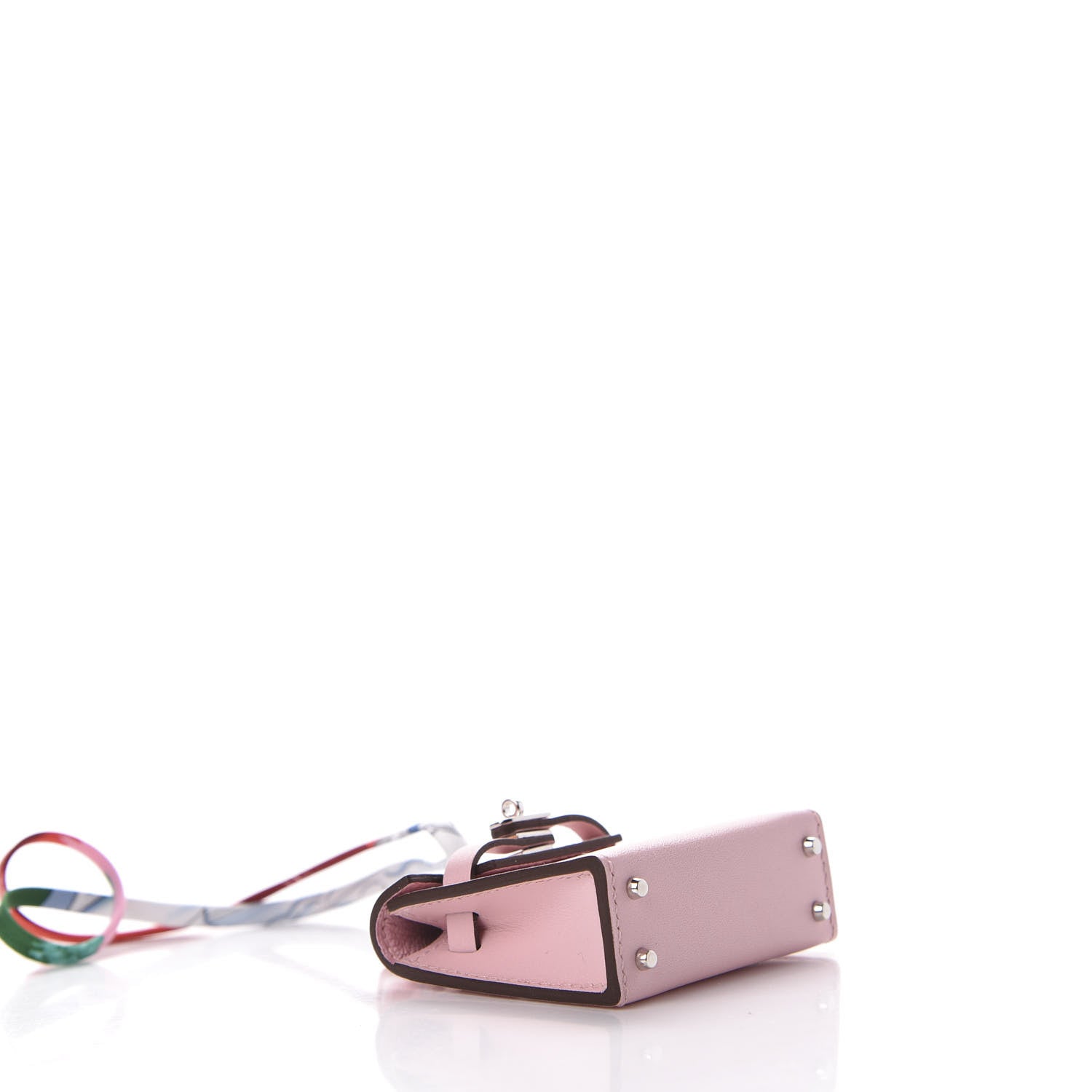 Hermes Tadelakt Mini Kelly Twilly Bag Charm Rose Sakura 4 of 11