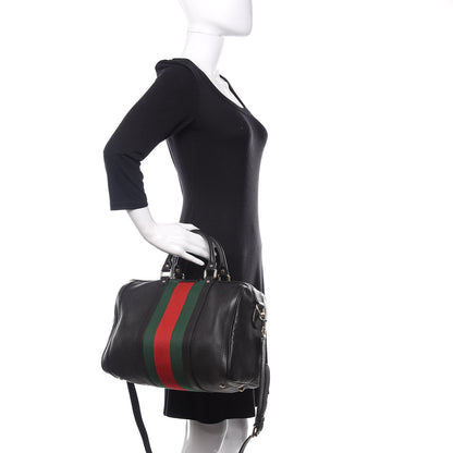 Gucci Calfskin Vintage Web Medium Boston Black 5 of 13