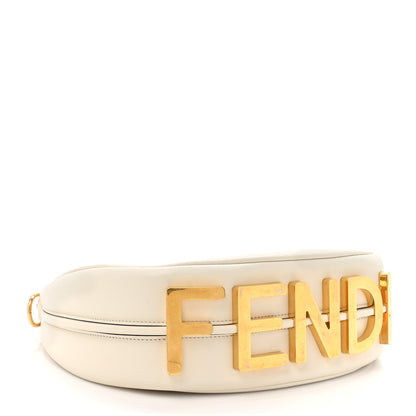 Fendi Vitello Grace Matte Small Fendigraphy Hobo Bag White Ice 4 of 11