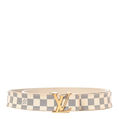 Louis Vuitton Mini Damier Azur 25mm LV Initiales Belt 80 32 1 of 7