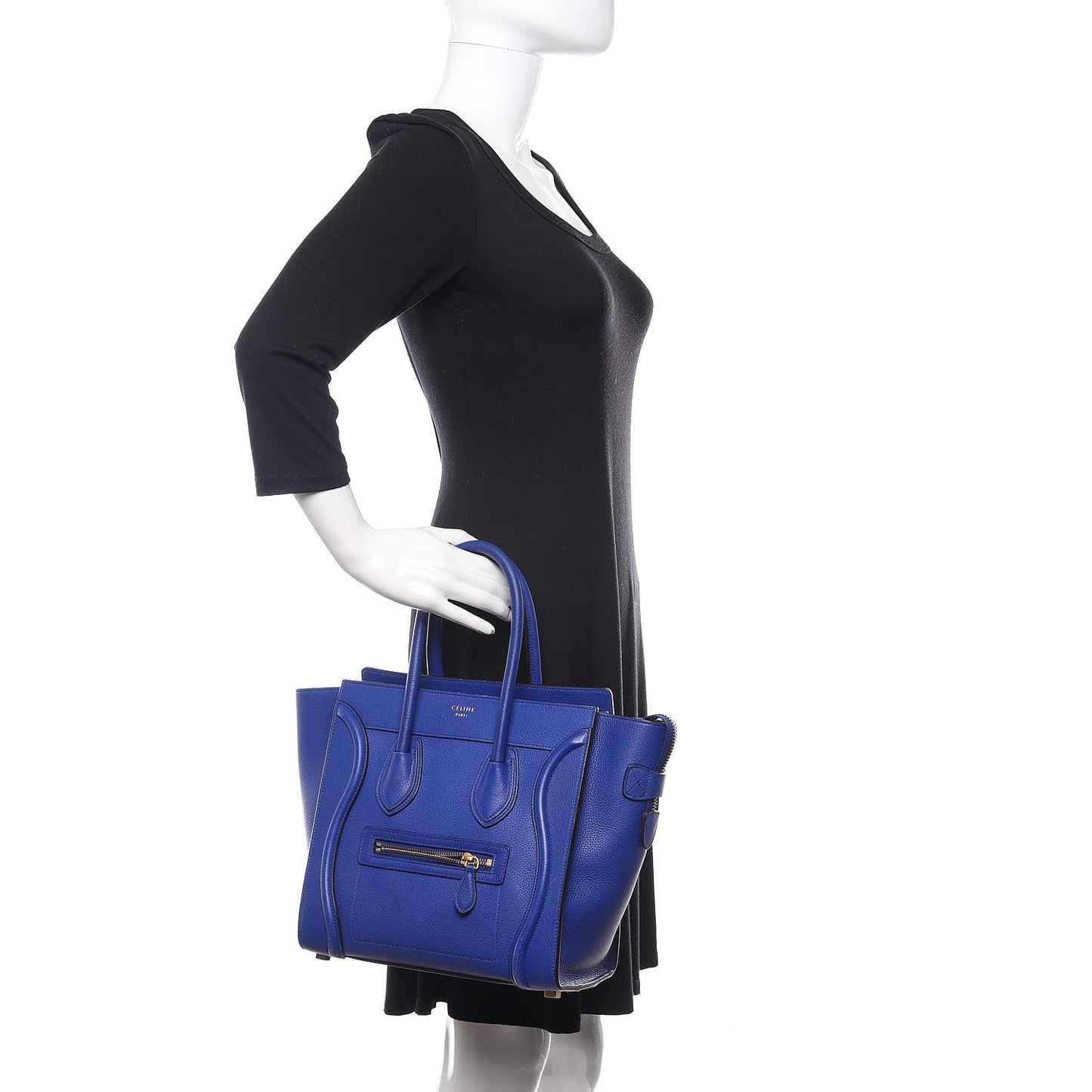 Drummed Calfskin Micro Luggage Indigo