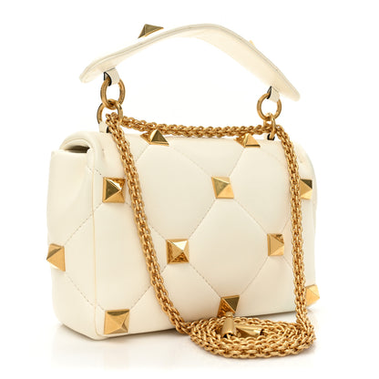 Valentino Garavani Nappa Large Roman Stud Shoulder Bag Ivory 3 of 10