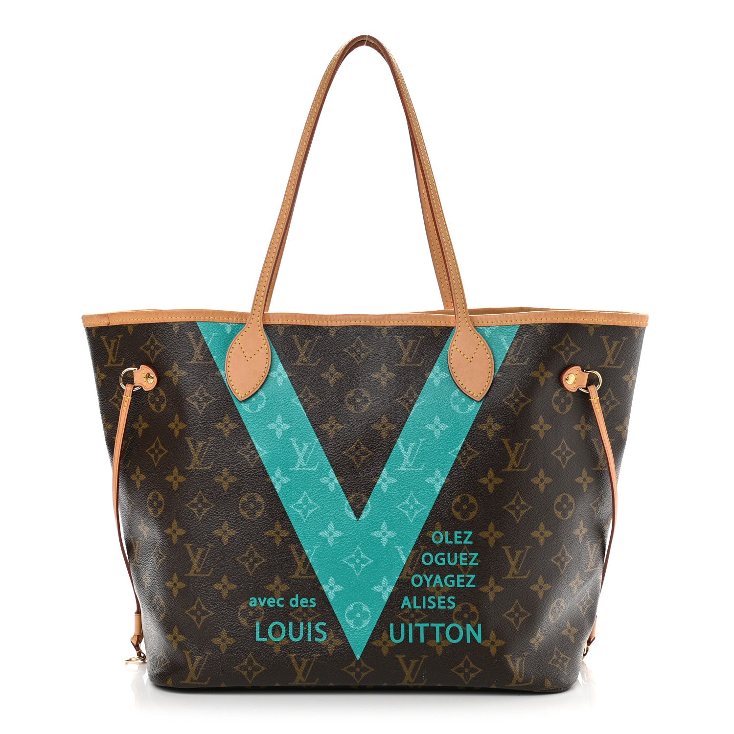 Louis Vuitton Monogram V Neverfull MM Turquoise 3 of 11