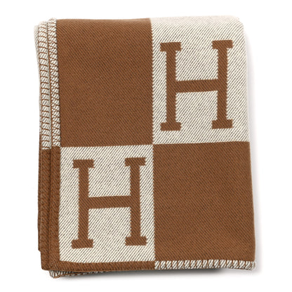 Hermes Wool Cashmere Avalon Blanket Ecru Camel 1 of 3