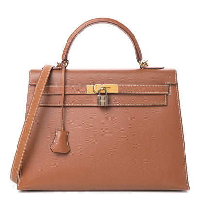 Hermes Courchevel Kelly Sellier 32 Gold 1 of 14