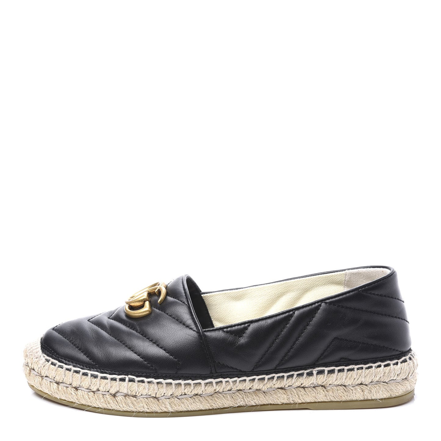 Nappa Matelasse GG Marmont Espadrilles 37 Black