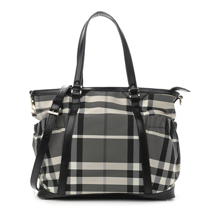 Burberry Nylon Beat Check Diaper Bag Black 1 of 9