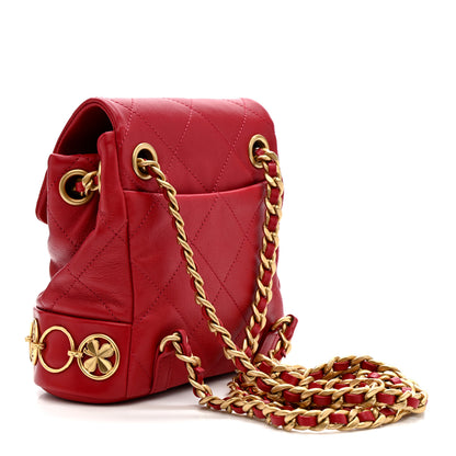 Chanel Calfskin Quilted Small Charms Backpack Red 3 of 11