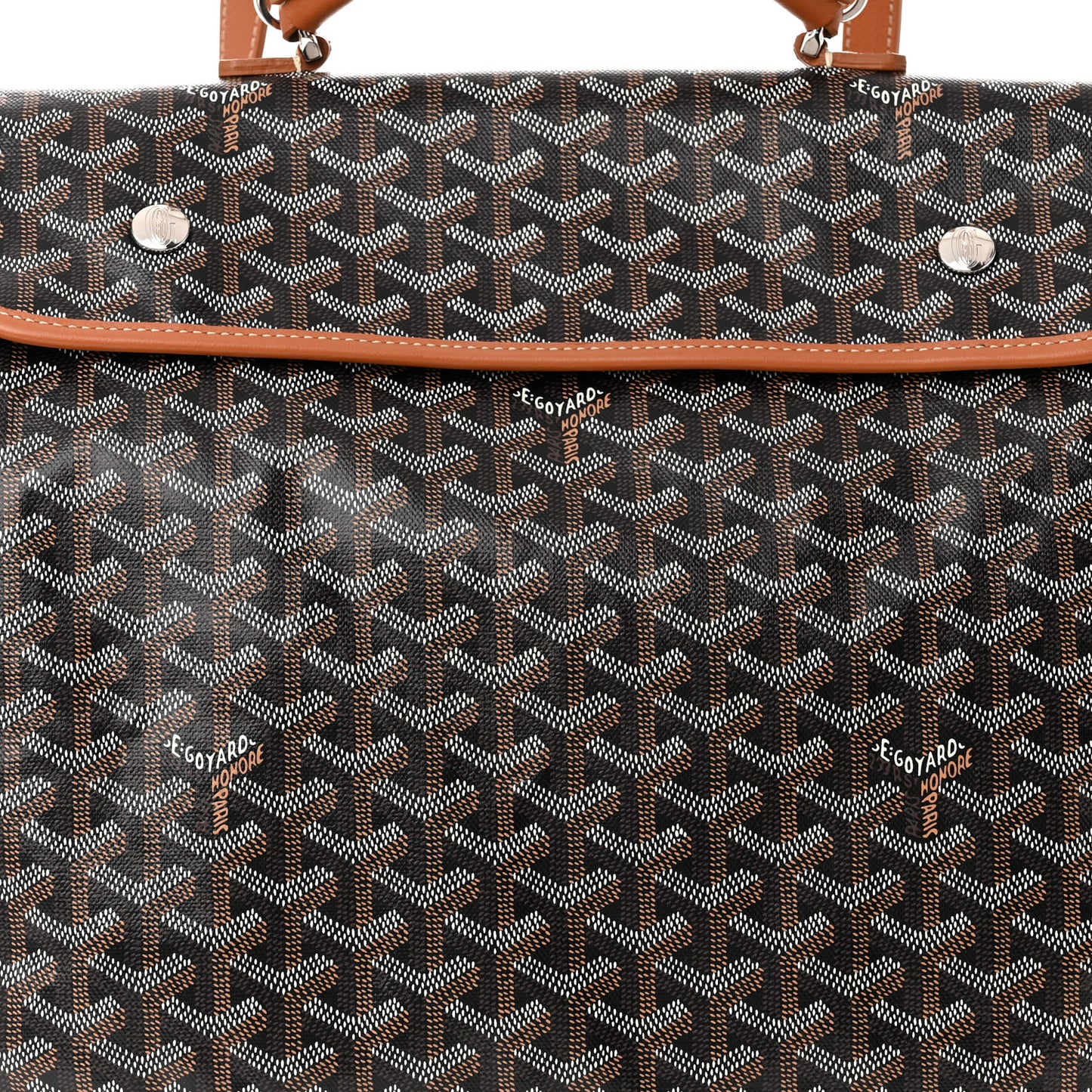 Goyardine Saint Leger Soft Briefcase Backpack Black Gold