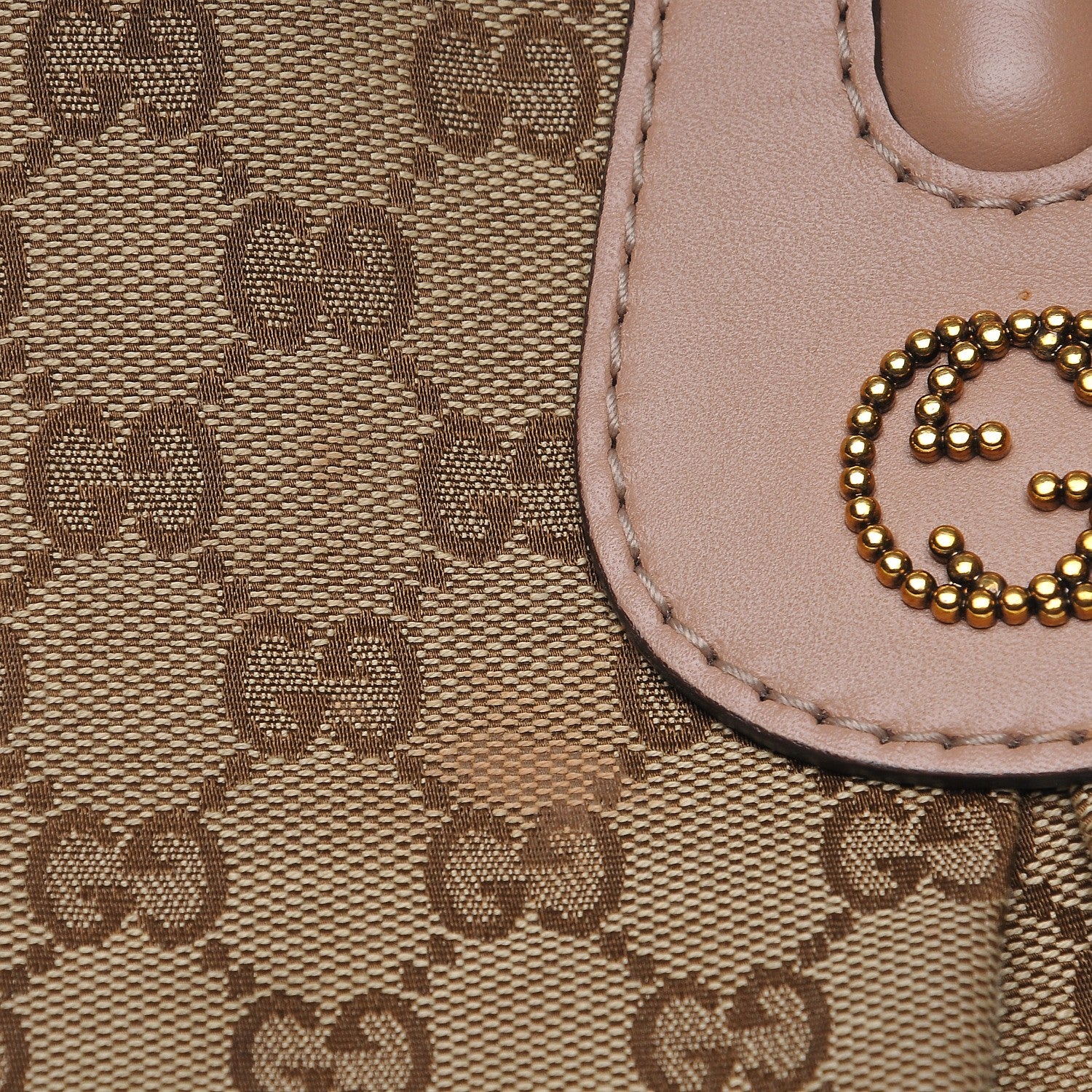 Gucci Monogram Medium Scarlett Studded Tote Pink 8 of 9