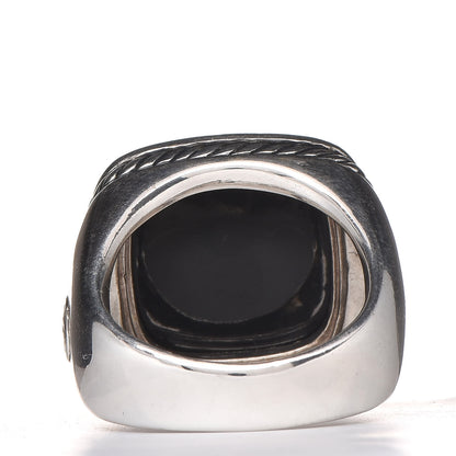 David Yurman Sterling Silver Diamond Black Onyx 14mm Albion Statement Ring 51 5.75 4 of 7