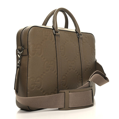 Gucci Piuma Calfskin Jumbo GG Embossed Briefcase Good Taupe 3 of 11