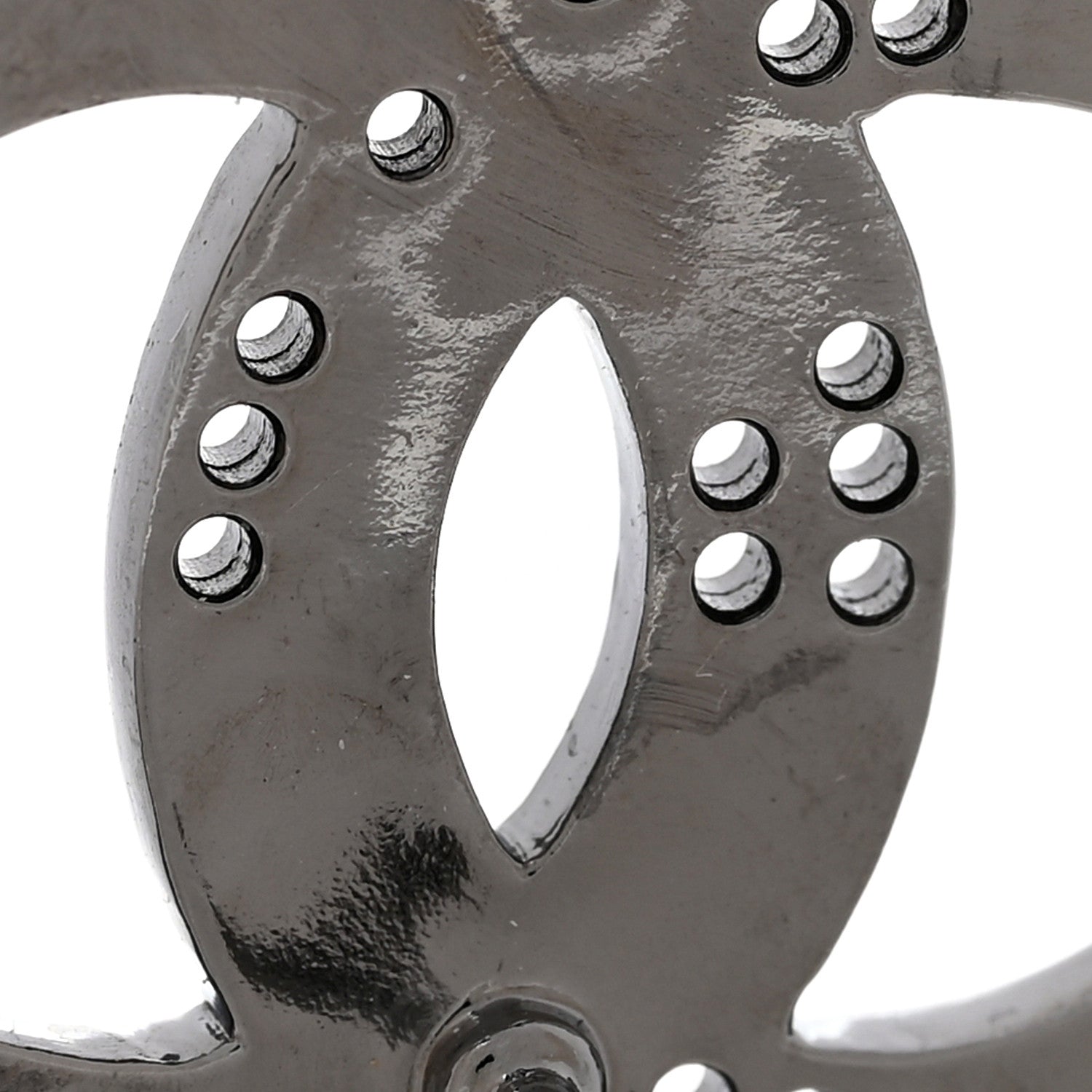 Chanel Ruthenium Crystal Star CC Earrings 5 of 6