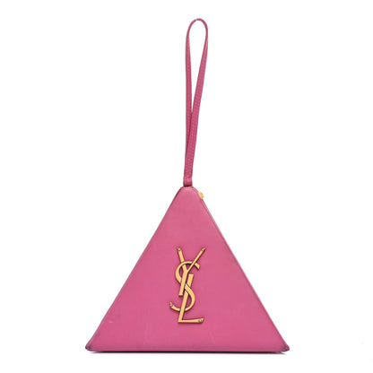 Saint Laurent Lambskin Pyramid Clutch Lipstick Fuchsia 1 of 11