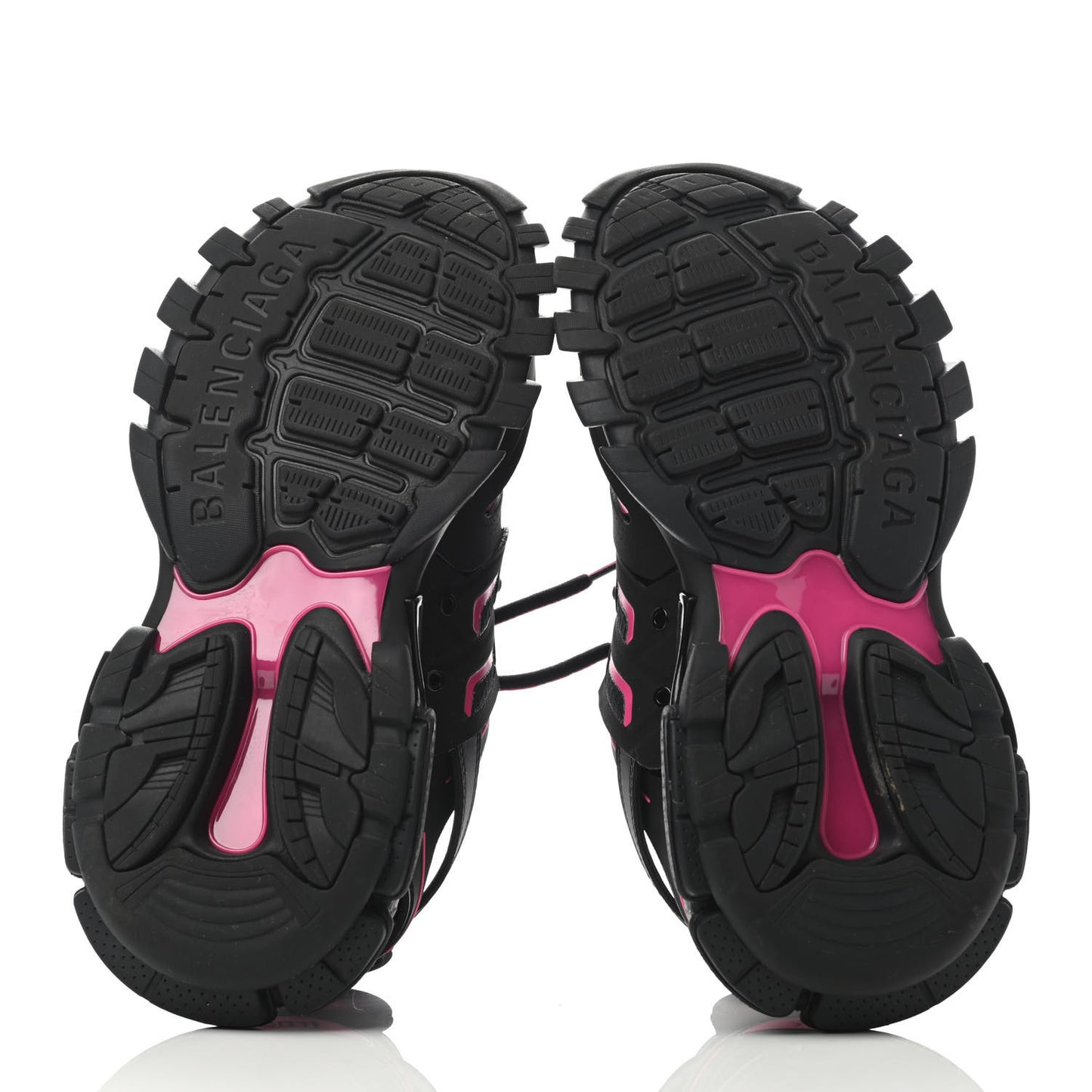 Mesh Rubber Bi-Color Womens Track Sneakers 37 Black Neon Pink