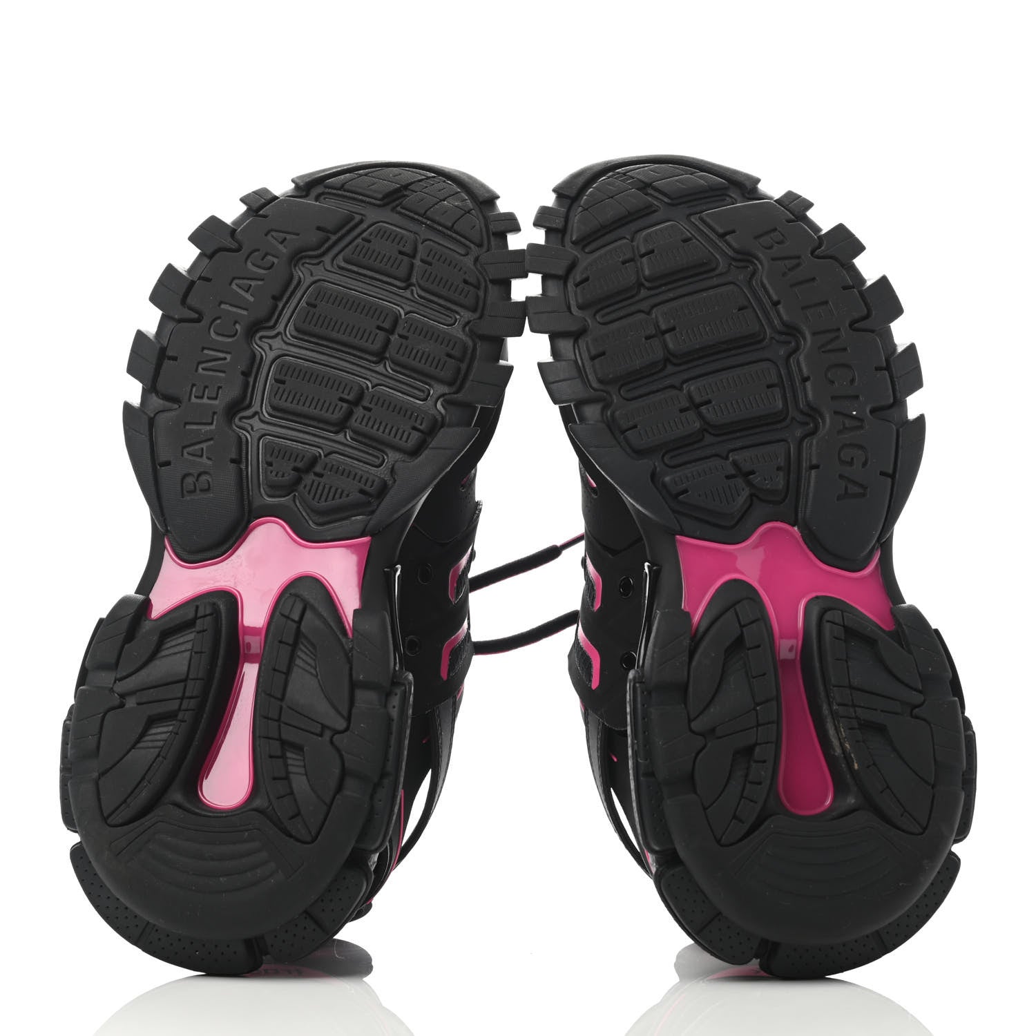 Balenciaga Mesh Rubber Bi-Color Womens Track Sneakers 37 Black Neon Pink 4 of 4