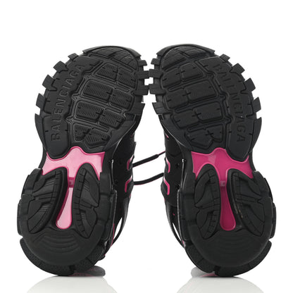 Balenciaga Mesh Rubber Bi-Color Womens Track Sneakers 37 Black Neon Pink 4 of 4