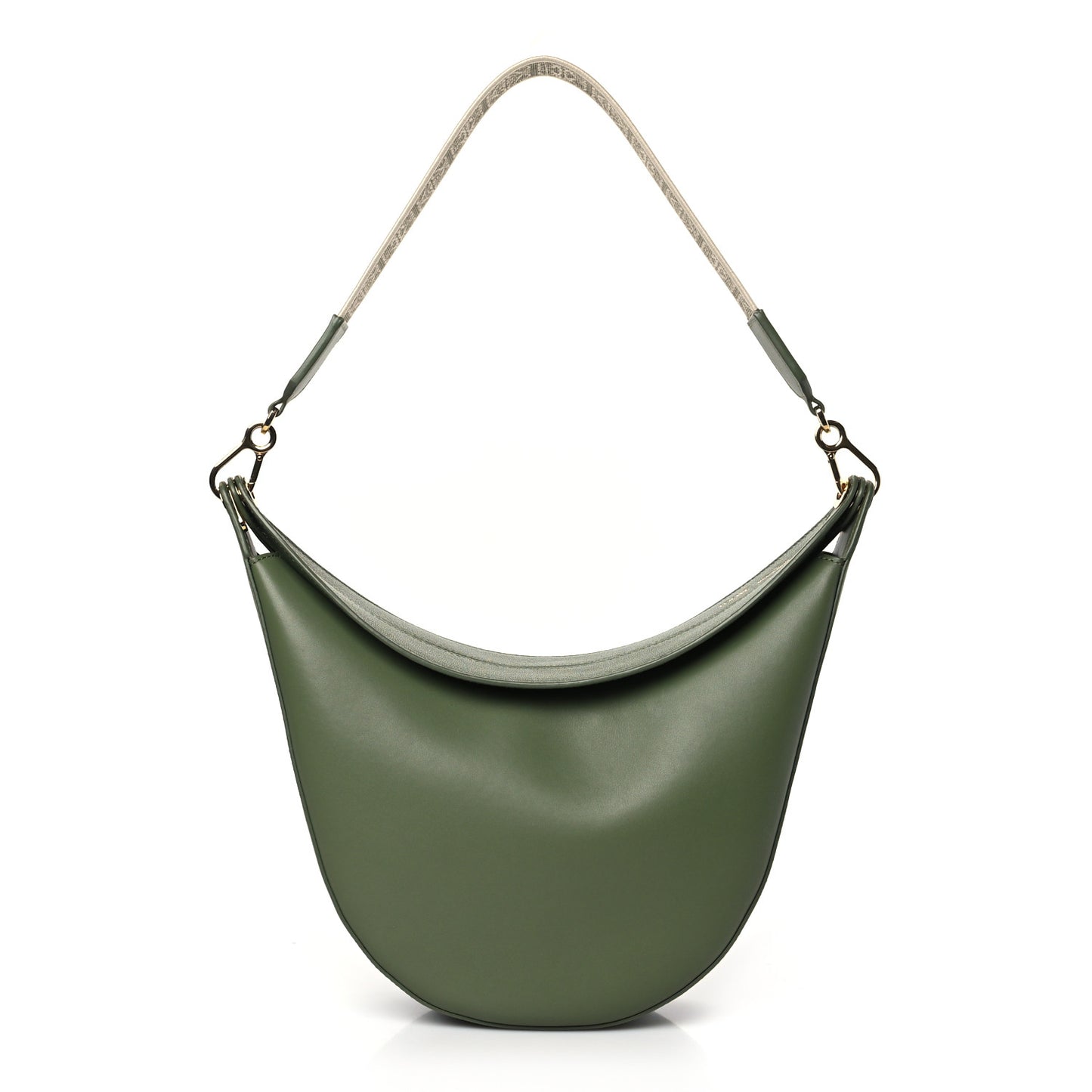 Satin Calfskin Jacquard Luna Bag Avocado Green