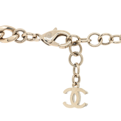 Chanel Metal Crystal Heart CC Chain Necklace Gold 4 of 4