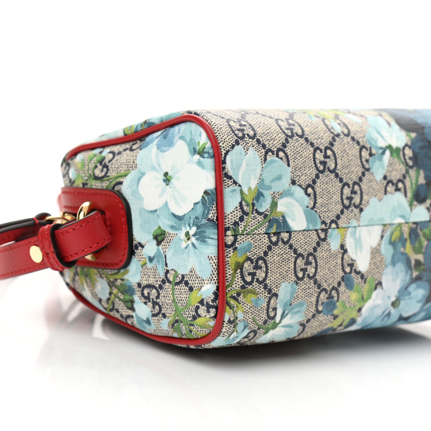 Gucci GG Supreme Monogram Blooms Mini Boston Navy Blue Hibiscus 9 of 11