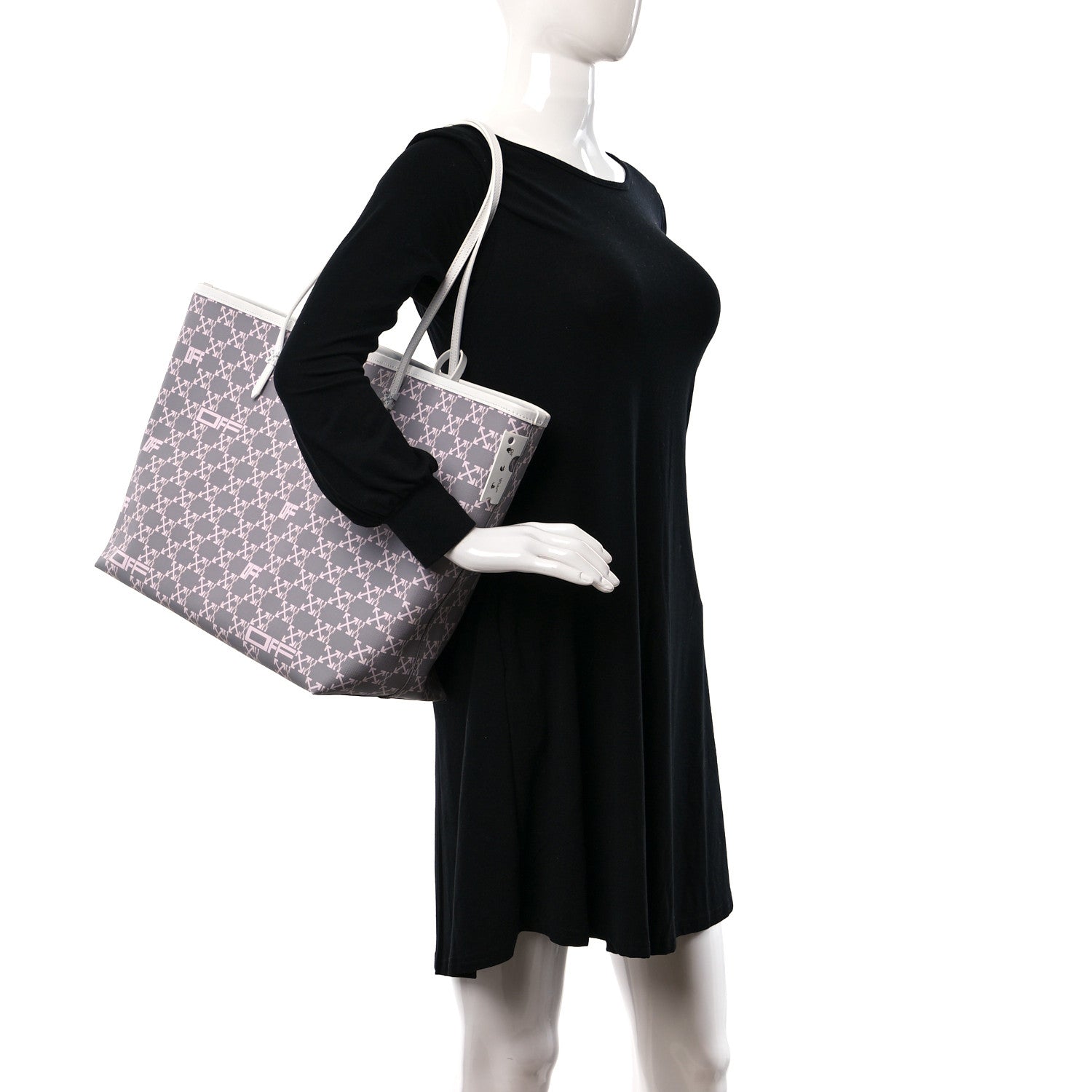 Off-White Coated Canvas Arrow Print Day Off Tote Bag White 2 of 9