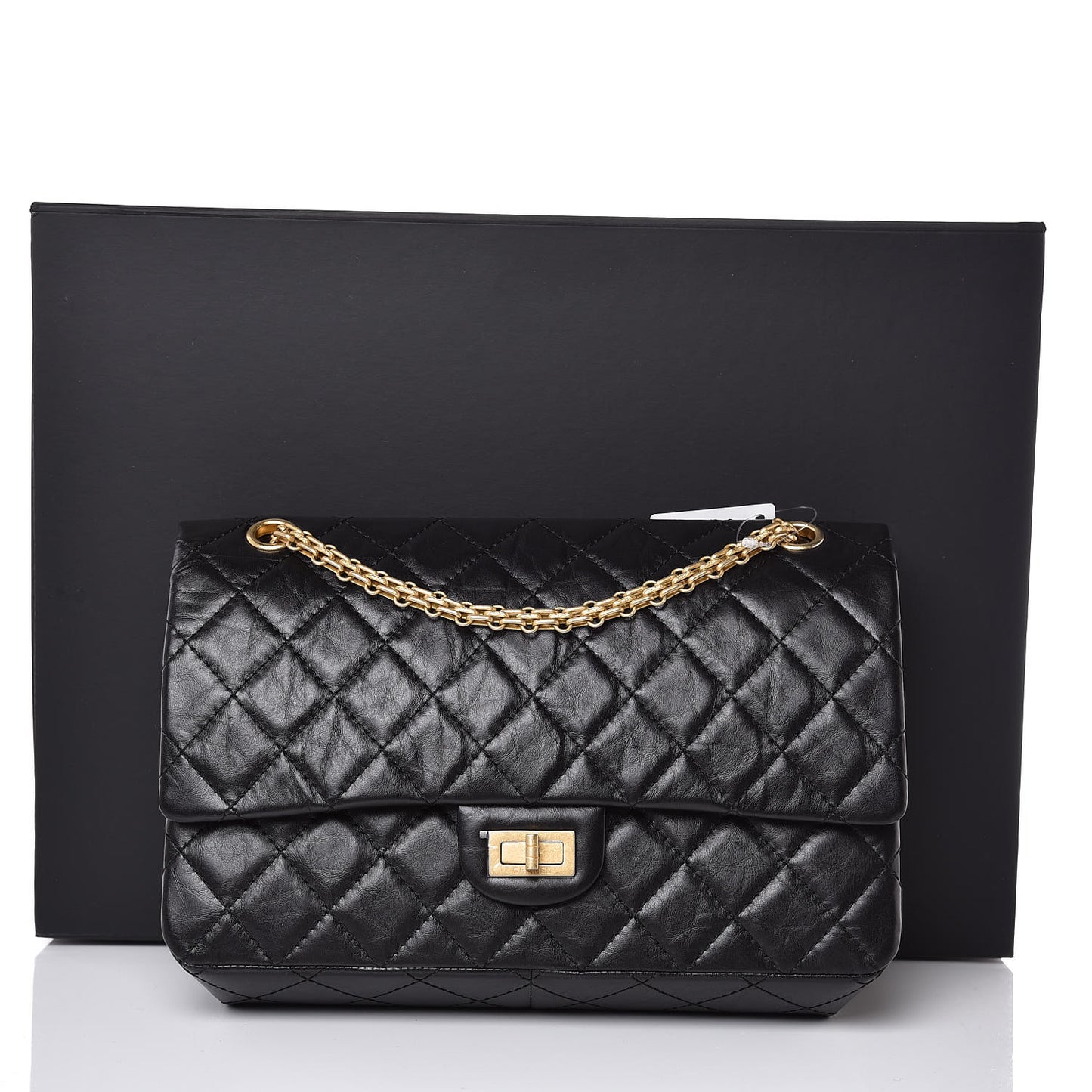 Aged Calfskin Quilted 2.55 Reissue 226 Flap Black