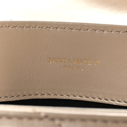 Saint Laurent Calfskin Y Quilted Monogram Small Loulou Chain Satchel Dark Beige 6 of 9