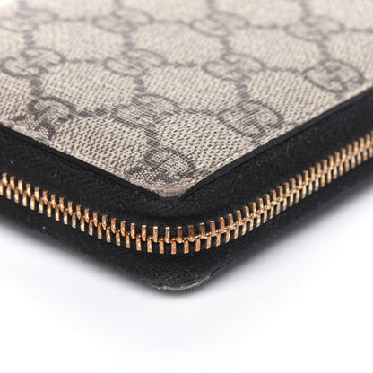 Gucci GG Supreme Monogram Moon Calfskin Zip Around Wallet Beige Ebony Black 16 of 18