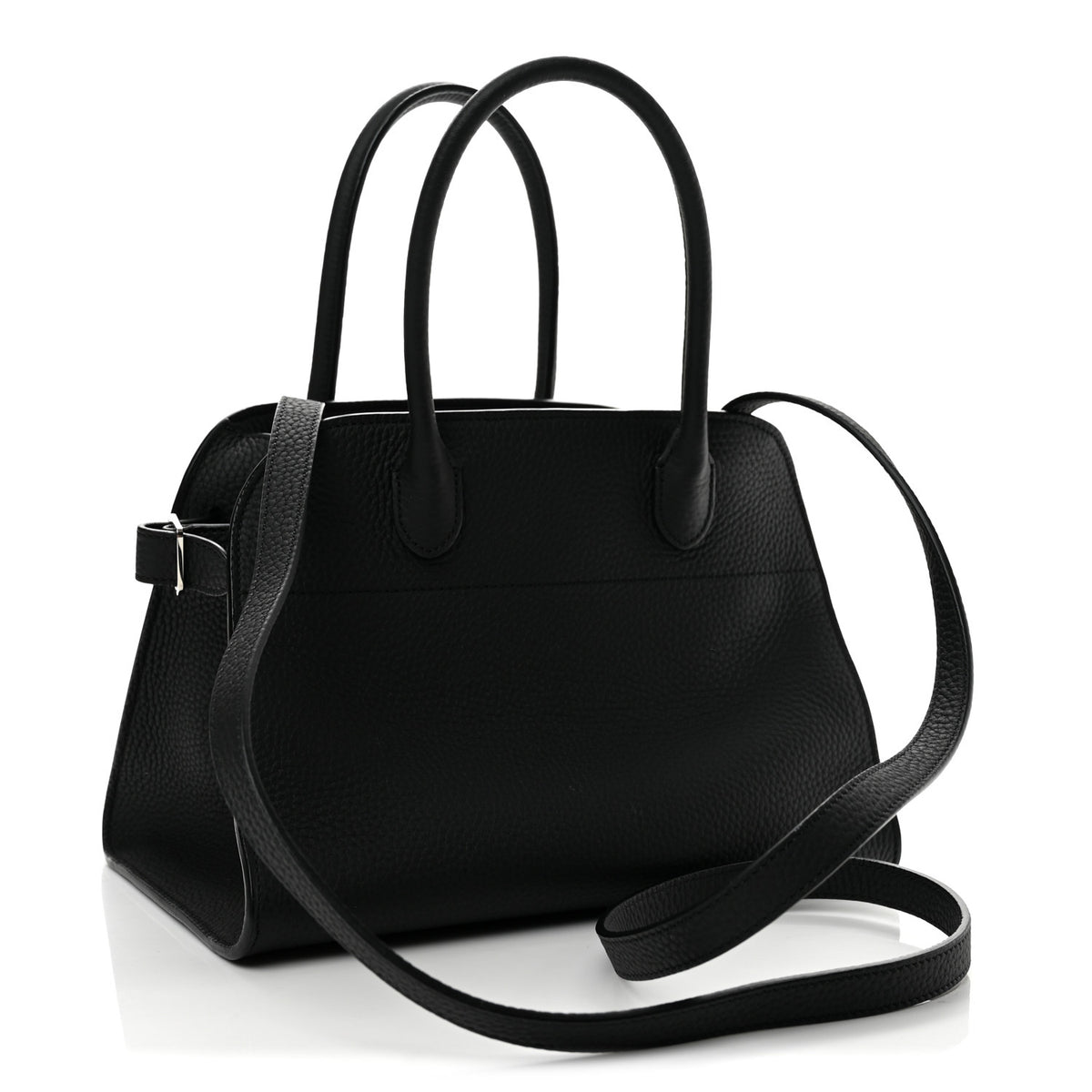 Grained Calfskin Soft Margaux 10 Bag Black