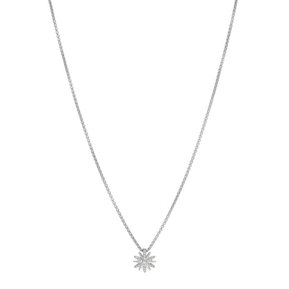 David Yurman Sterling Silver Diamond 10.5mm Petite Starburst Pendant Necklace 1 of 3