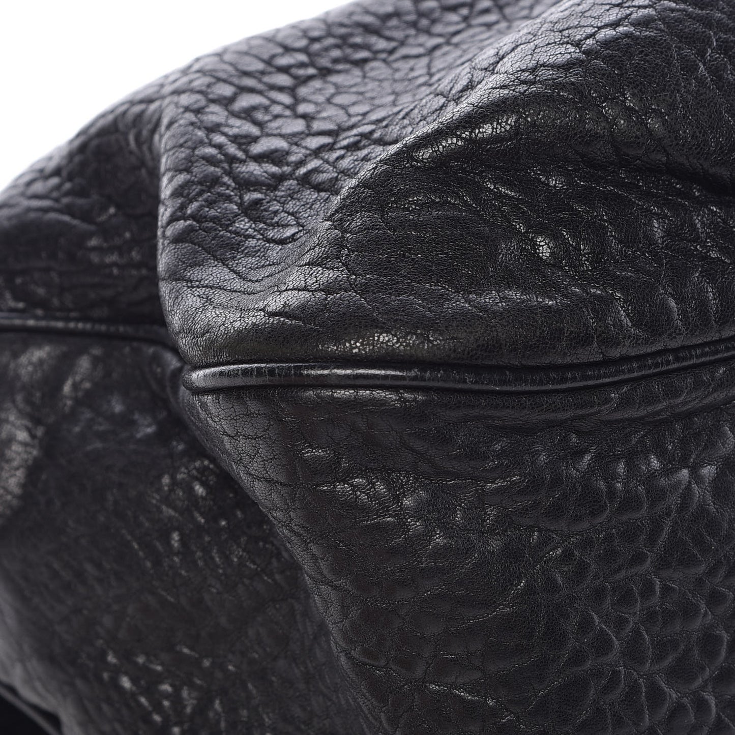 Crinkled Lambskin Mia Shoulder Flap Black