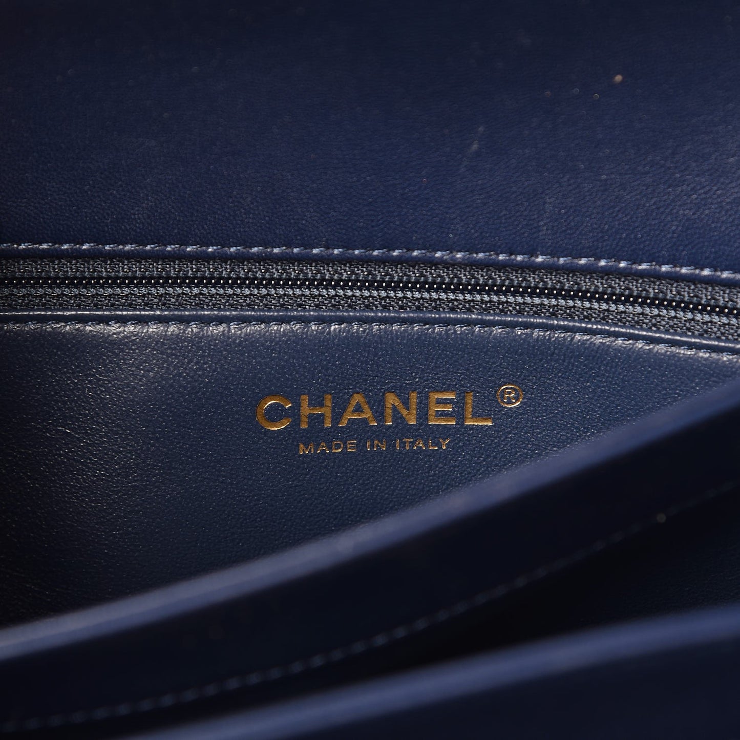 Lambskin Quilted Medium Trendy CC Flap Dual Handle Bag Navy Blue