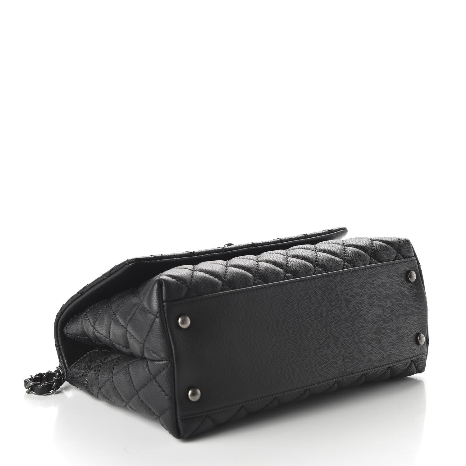 Chanel Caviar Lizard Quilted Small Coco Handle Flap Black 4 of 11